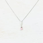Princess Collection Sterling Silver Pink Charm Necklace
