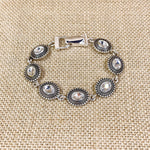 Magnetic Silver Tone Oval Crystal Fashion Bracelet