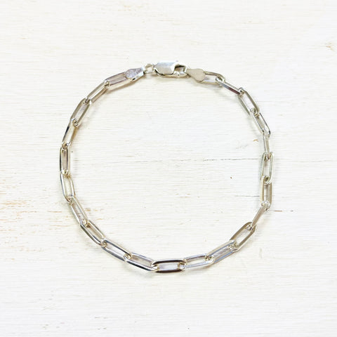 Sterling Silver Paperclip Bracelet- 7 1/2”