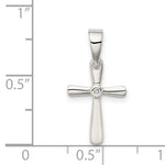 Sterling Silver Cross w/ CZ Necklace