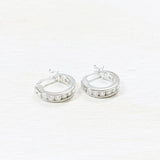 Sterling Silver CZ Hoops
