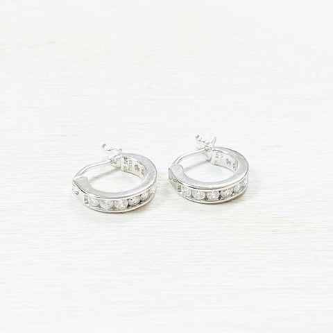 Sterling Silver CZ Hoops