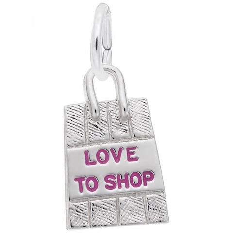 Sterling Silver Love to Shop Bag Charm