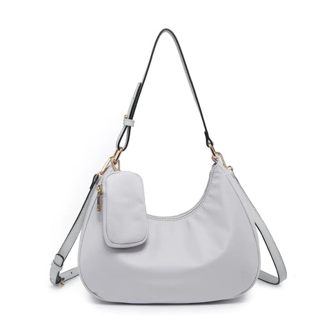 Jada Grey Nylon Shoulder Bag