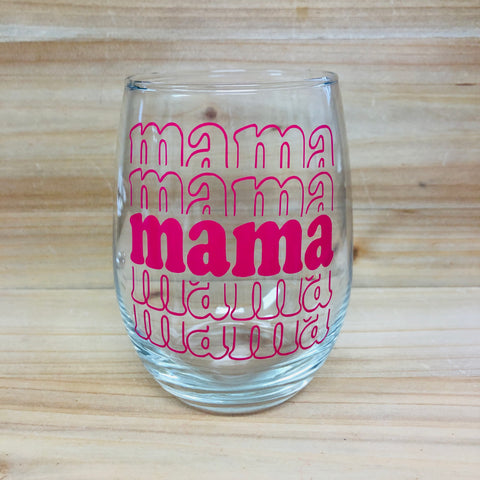 Mama Stemless Wine Glass