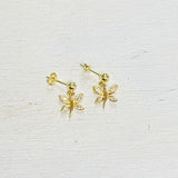 Sterling Silver Dragonfly w/ CZ Dangle Earrings