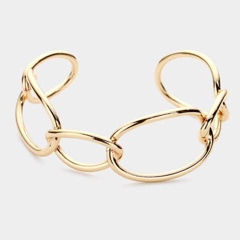 Fashion Gold Tone Open Link Cuff