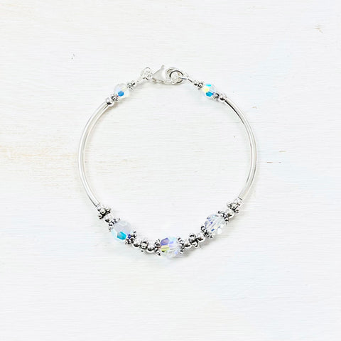 Sterling Silver April Crystal Bracelet