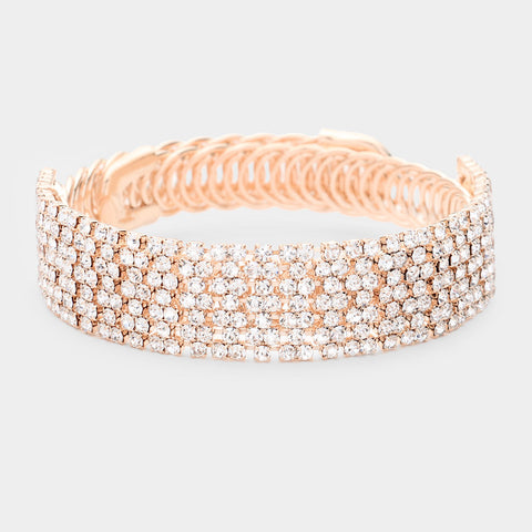 Fashion Rose Gold Adjustable Rhinestone Bracelet