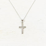 Sterling Silver CZ Cross Necklace