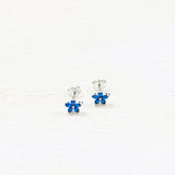 Sterling Silver CZ Flower Earrings