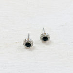 Fashion Black Stone with Rhinestone Studs