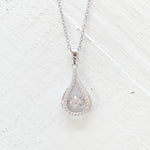 Sterling Silver CZ Teardrop Necklace