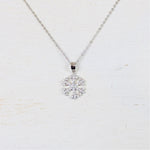 Sterling Silver CZ Snowflake Necklace
