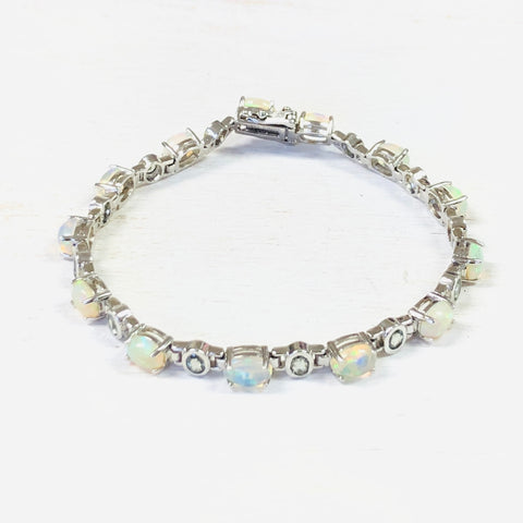 Sterling Silver & Iridescent Stone Bracelet