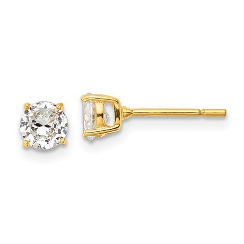 Sterling Silver Gold Plated CZ Studs