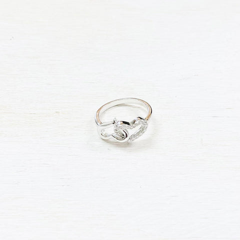 Sterling Silver Interlocking Hearts Ring