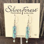 Turquoise Rectangle Dangle Earrings