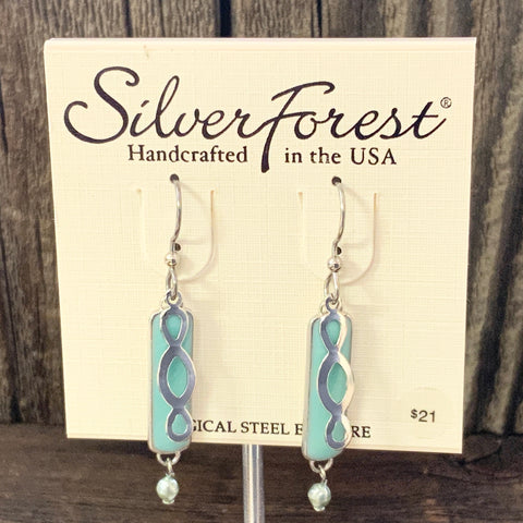 Turquoise Rectangle Dangle Earrings