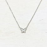 Sterling Silver CZ Butterfly Necklace