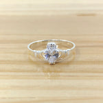 Sterling Silver Thin Clear Claddagh Ring