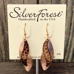 Mixed Metal Rose gold Hammered Earrings