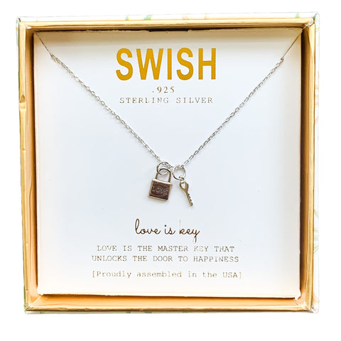 SWISH: Love is Key Charm Necklace