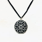 Fashion Black Cord Pendant Necklace