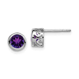 Sterling Silver Genuine Amethyst Studs