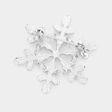 Fashion Rhinestone Snowflake Pin