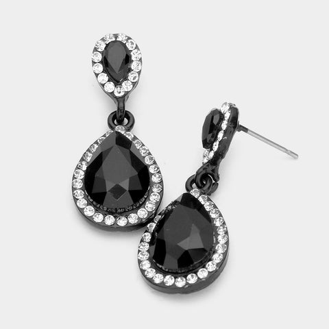 Fashion Double Teardrop Dangle Earrings