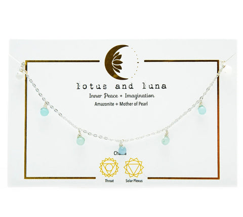 Lotus & Luna Dewdrop Necklace- Inner Peace & Imagination