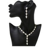 Fashion Teardrop Y Shape Rhinestone Necklace Set