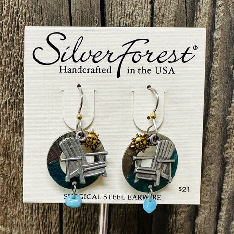 Silver Forest Beach Chair Earrings