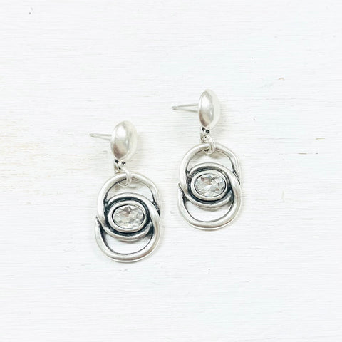 Fashion Silver Tone Dangle Earrings