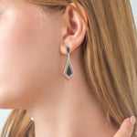 Sterling Silver and Diamond Dangle Earrings