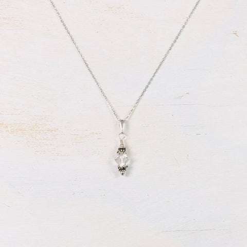 Sterling Silver April Crystal Necklace