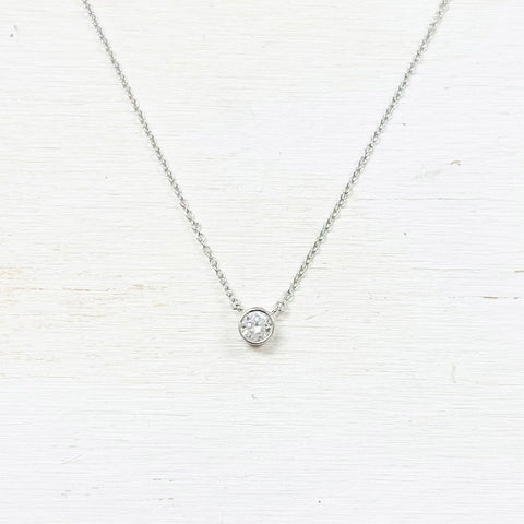 SS Single CZ Necklace