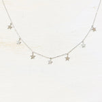 SS CZ Star Necklace 15”