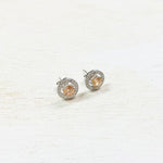 Sterling Silver November Halo Earrings