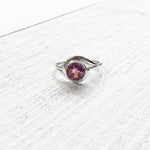 Sterling Silver February Round Bezel Ring