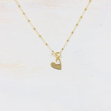 Gold Tone Sterling Silver CZ Heart Necklace