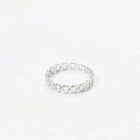 Sterling Silver Hearts Ring