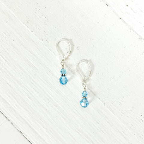 Sterling Silver March Double Crystal Earring