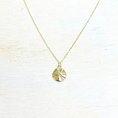 Sterling Silver Gold Plated Sand Dollar Necklace