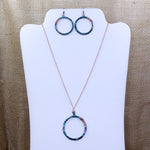 Circle Two Tone Wire Fashion Necklace Set