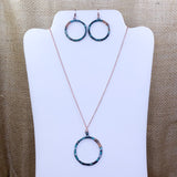Circle Two Tone Wire Fashion Necklace Set