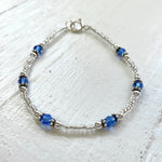 Sterling Silver September All-Around Beaded Bracelet