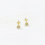 Sterling Silver Gold Plated CZ Studs