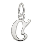 Sterling Silver Curly Initial C Accent Charm